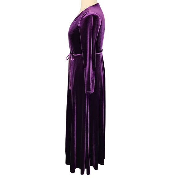 Lulus Jacinda Plum Purple Velvet True Wrap Maxi Dress Size Large Dark Romantic - Picture 4 of 8